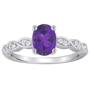 Alyson Layne ���f�B�[�X �A�N�Z�T���[ �����O Alyson Layne 10k White Gold Lab-Grown Diamond Accent & Gemstone Ring Amethyst �z���C�g