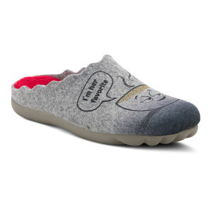 yz tNTX fB[X T_ V[Y Flexus by Spring Step Coffee & Wine Slippers Gray