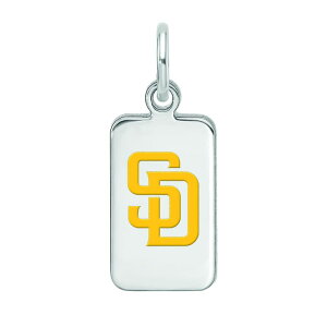 yz SA[g fB[X uXbgEoOEANbg ANZT[ LogoArt Sterling Silver San Diego Padres Enameled Tag Pendant Sterling Silver