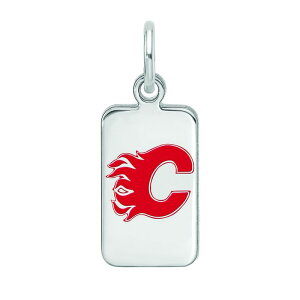 yz SA[g fB[X uXbgEoOEANbg ANZT[ LogoArt Sterling Silver Enamel Calgary Flames Tag Pendant Silver