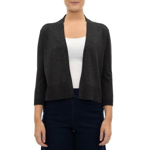 �j�i���I�i���h ���f�B�[�X �A�E�^�[ �j�b�g�E�Z�[�^�[ �J�[�f�B�K�� Women's Nina Leonard Classic Open-Front Bolero Cardigan Medium Gray �O���[