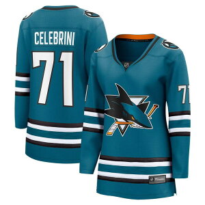 �t�@�i�e�B�N�X ���f�B�[�X �g�b�v�X T�V���c �W���[�W�[ Women's Fanatics Macklin Celebrini Teal San Jose Sharks Home Breakaway Jersey Sks Blue �u���[
