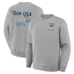 �t�@�i�e�B�N�X ���f�B�[�X �g�b�v�X T�V���c �X�E�F�b�g �t���[�X Men's Fanatics Heather Gray Team USA Milano Cortina 2026 Winter Olympics Hockey Legacy Fleece Sweatshirt Usa Grey �O���[