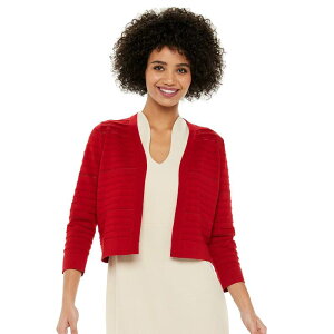 �j�i���I�i���h ���f�B�[�X �A�E�^�[ �j�b�g�E�Z�[�^�[ Women's Nina Leonard Open-Weave Knit Bolero Nina Red ���b�h