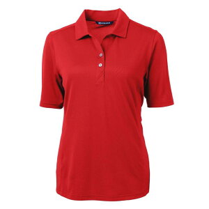 �J�b�^�[�A���h�o�b�N ���f�B�[�X �g�b�v�X �V���c Cutter & Buck Virtueco Pique Recycled Womens Polo Red ���b�h