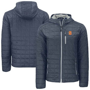 �J�b�^�[�A���h�o�b�N ���f�B�[�X �A�E�^�[ �W���P�b�g�E�u���]�� Men's Cutter & Buck Anthracite Syracuse Orange Rainier Eco PrimaLoft Hooded Full-Zip Jacket Syr Grey �O���[