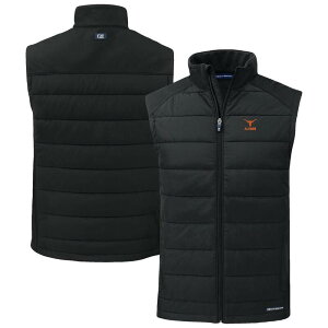�J�b�^�[�A���h�o�b�N ���f�B�[�X �A�E�^�[ �W���P�b�g�E�u���]�� �x�X�g Men's Cutter & Buck Black Texas Longhorns Evoke Hybrid Eco Softshell Recycled Full-Zip Vestex Black �u���b�N