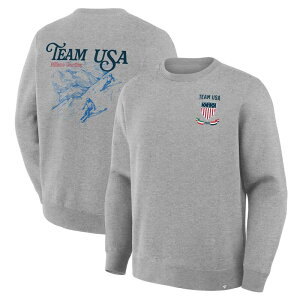�t�@�i�e�B�N�X ���f�B�[�X �g�b�v�X T�V���c �X�E�F�b�g Men's Fanatics Heather Gray Team USA Milano Cortina 2026 Winter Olympicskiing Sweatshirt Usa Grey �O���[