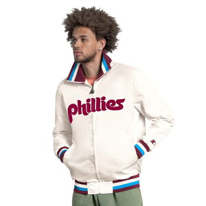 �X�^�[�^�[ ���f�B�[�X �A�E�^�[ �W���P�b�g�E�u���]�� �L���b�v ���S Men'starter White Philadelphia Phillies The Captain Cooperstown Logo Full-Zip Varsity Jacket Phl White �z���C�g