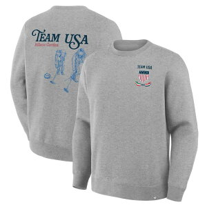 �t�@�i�e�B�N�X ���f�B�[�X �g�b�v�X T�V���c �X�E�F�b�g Men's Fanatics Heather Gray Team USA Milano Cortina 2026 Winter Olympics Curling Sweatshirt Usa Grey �O���[