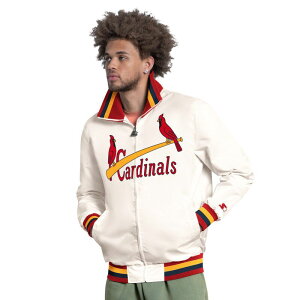 �X�^�[�^�[ ���f�B�[�X �A�E�^�[ �W���P�b�g�E�u���]�� �L���b�v ���S Men'starter White St. Louis Cardinals The Captain Cooperstown Logo Full-Zip Varsity Jacket Crd White �z���C�g