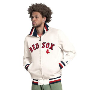 �X�^�[�^�[ ���f�B�[�X �A�E�^�[ �W���P�b�g�E�u���]�� �L���b�v ���S Men'starter White Boston Red Sox The Captain Cooperstown Logo Full-Zip Varsity Jacket Rsx White �z���C�g