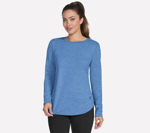 �X�P�b�`���[�Y ���f�B�[�X �g�b�v�X T�V���c Women'skechers GoDri Swift Long Sleeve Tunic Top Blue Dawn Heather �w�U�[