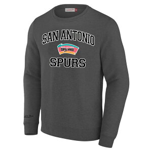 �~�b�`�F��&�l�X ���f�B�[�X �g�b�v�X T�V���c �X�E�F�b�g�[�� Men's Mitchell & Ness Heather Gray Santonio Spurs Big & Tall Hardwood Classicsweatshirt Spr Grey �O���[