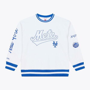 �~�b�`�F��&�l�X ���f�B�[�X �g�b�v�X T�V���c �X�E�F�b�g �t���[�X Men's Mitchell & Ness White New York Mets Arctic Fleece Sweatshirt Met White �z���C�g