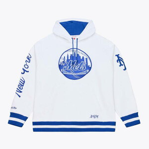 �~�b�`�F��&�l�X ���f�B�[�X �g�b�v�X T�V���c �t���[�X �p�[�J�[ Men's Mitchell & Ness White New York Mets Cooperstown Collection Fleece Hoodie Met White �z���C�g