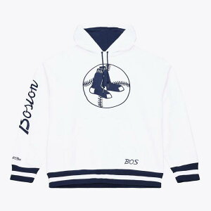 �~�b�`�F��&�l�X ���f�B�[�X �g�b�v�X T�V���c �t���[�X �p�[�J�[ Men's Mitchell & Ness White Boston Red Sox Cooperstown Collection Fleece Hoodie Rsx White �z���C�g