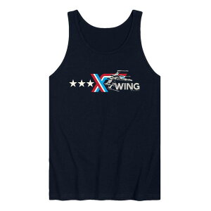 �A�j���L�����N�^�[ ���f�B�[�X �g�b�v�X T�V���c ���S �O���t�B�b�N Licensed Character Men'star Wars X-Wing Americana Logo Graphic Tank Top Navy �l�C�r�[