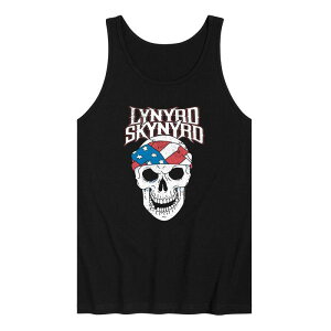 �A�j���L�����N�^�[ ���f�B�[�X �g�b�v�X T�V���c �O���t�B�b�N Licensed Character Men's Lynyrd Skynyrd Skull American Flagraphic Tank Top Black �u���b�N