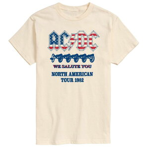 �A�j���L�����N�^�[ ���f�B�[�X �g�b�v�X T�V���c �O���t�B�b�N Licensed Character Men's ACDC North American Tour 1982 Graphic Tee Cream �N���[��