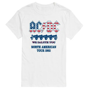 �A�j���L�����N�^�[ ���f�B�[�X �g�b�v�X T�V���c �O���t�B�b�N Licensed Character Men's ACDC North American Tour 1982 Graphic Tee White �z���C�g