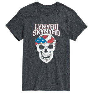 �A�j���L�����N�^�[ ���f�B�[�X �g�b�v�X T�V���c �O���t�B�b�N Licensed Character Men's Lynyrd Skynyrd Skull American Flagraphic Tee Heather Charcoal �`���R�[��