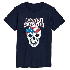 �A�j���L�����N�^�[ ���f�B�[�X �g�b�v�X T�V���c �O���t�B�b�N Licensed Character Men's Lynyrd Skynyrd Skull American Flagraphic Tee Navy �l�C�r�[
