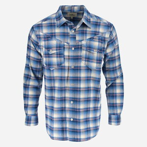 �\���O�b�h ���f�B�[�X �g�b�v�X T�V���c Men's Thorogood Workwear Wellington Brushed Western Shirt Western Horizon Blue �u���[