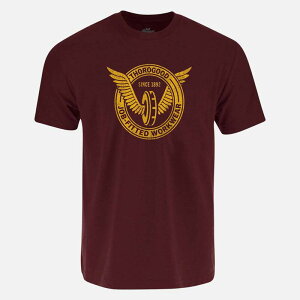 �\���O�b�h ���f�B�[�X �g�b�v�X T�V���c �q�[�� Men's Thorogood Workwear Wing & Wheel Short Sleeve T-Shirt Chocolate Maroon �}���[��