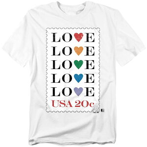 �A�j���L�����N�^�[ ���f�B�[�X �g�b�v�X T�V���c �g�[�� �O���t�B�b�N Licensed Character Big & Tall USPS Repeat Love Stamp Graphic Tee White �z���C�g