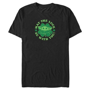 �X�^�[ �E�H�[�Y ���f�B�[�X �g�b�v�X T�V���c �g�[�� �O���t�B�b�N Big & Tall Star Wars Grogu May The Luck Be With You Graphic Tee Black �u���b�N