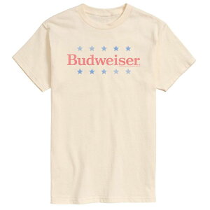 �A�j���L�����N�^�[ ���f�B�[�X �g�b�v�X T�V���c �g�[�� ���S �O���t�B�b�N Licensed Character Big & Tall Budweiser Logo Americana Distressed Graphic Tee Cream �N���[��
