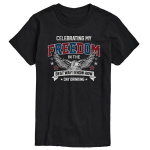 �A�j���L�����N�^�[ ���f�B�[�X �g�b�v�X T�V���c �O���t�B�b�N Licensed Character Men's Celebrating My Freedom Patriotic Eagle Graphic Tee Black �u���b�N