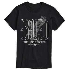 �A�j���L�����N�^�[ ���f�B�[�X �g�b�v�X T�V���c �g�[�� �O���t�B�b�N Licensed Character Big & Tall Budweiser The King Of Beers Eagle Graphic Tee Black �u���b�N