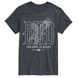 �A�j���L�����N�^�[ ���f�B�[�X �g�b�v�X T�V���c �g�[�� �O���t�B�b�N Licensed Character Big & Tall Budweiser The King Of Beers Eagle Graphic Tee Heather Charcoal �`���R�[��