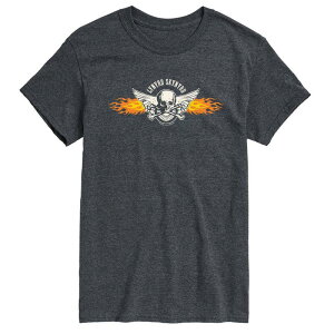 �A�j���L�����N�^�[ ���f�B�[�X �g�b�v�X T�V���c �O���t�B�b�N Licensed Character Men's Lynyrd Skynyrd Skull Flames Graphic Tee Heather Charcoal �`���R�[��