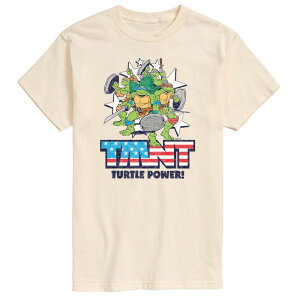 �j�R���f�I�� ���f�B�[�X �g�b�v�X T�V���c �g�[�� �O���t�B�b�N Nickelodeon Big & Tall Teenage Mutant Ninja Turtles Turtle Power Americana Graphic Tee Cream �N���[��