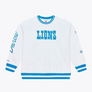 �~�b�`�F��&�l�X ���f�B�[�X �g�b�v�X T�V���c �X�E�F�b�g �t���[�X Men's Mitchell & Ness White Detroit Lions Arctic Fleece Sweatshirt Lns White �z���C�g