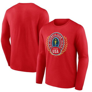 �A���u�����f�b�h ���f�B�[�X �g�b�v�X T�V���c Unbranded Men's Red USA Swimming 2024 U.S. Olympic Team Trials Circle City Laps Long Sleeve T-Shirt Usa Red ���b�h