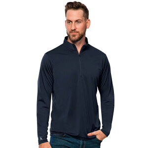 �A���e�B�O�A ���f�B�[�X �A�E�^�[ �W���P�b�g�E�u���]�� �n�[�t�W�b�v Men's Antigua Blank Tribute Quarter Zipullover Navy �l�C�r�[