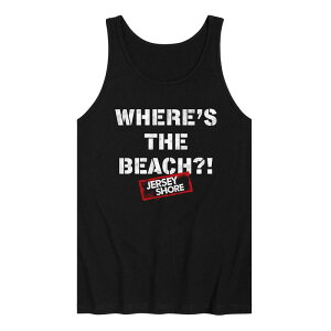 �A�j���L�����N�^�[ ���f�B�[�X �g�b�v�X T�V���c �W���[�W�[ �O���t�B�b�N Licensed Character Men's Jersey Shore Where's The Beach Graphic Tank Top Black �u���b�N