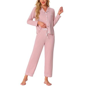 cheibear ���f�B�[�X �A���_�[�E�F�A �i�C�g�E�F�A �V���c cheibear Women's Pajama Sleep Shirt Nightwear Sleepwear Lounge Modal Pj Sets Pink �s���N