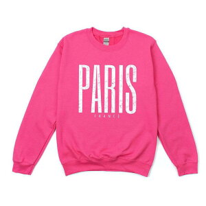 Simply Sage Market ���f�B�[�X �g�b�v�X T�V���c �X�E�F�b�g Simply Sage Market Paris France Distressed Sweatshirt Raspberry