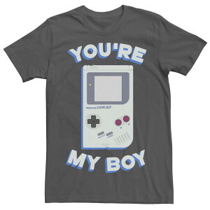 �A�j���L�����N�^�[ ���f�B�[�X �g�b�v�X T�V���c Licensed Character Men's Nintendo Game Boy Retro You're My Boy Tee Charcoal �`���R�[��