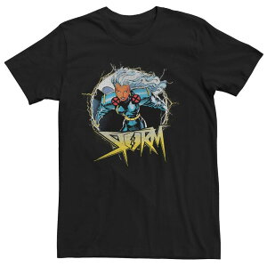 �}�[�x�� ���f�B�[�X �g�b�v�X T�V���c ���S Men's Marvel X-Men Storm Circle Portrait Logo Tee Black �u���b�N