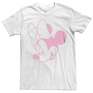 �A�j���L�����N�^�[ ���f�B�[�X �g�b�v�X T�V���c �O���t�B�b�N Licensed Character Disney's Minnie Mouse Big Pink Face Juniors' Boyfriend Graphic Tee White �z���C�g