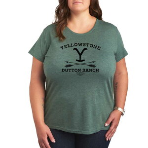 �A�j���L�����N�^�[ ���f�B�[�X �g�b�v�X T�V���c �v���X�T�C�Y �O���t�B�b�N Licensed Character Plus Yellowstone Dutton Arrows Graphic Tee Green �O���[��