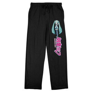 �A�j���L�����N�^�[ ���f�B�[�X �A���_�[�E�F�A �i�C�g�E�F�A �p���c Licensed Character Men's Hatsune Miku Pajama Pants Black �u���b�N