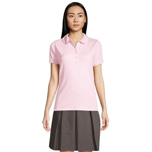 �����Y�G���h ���f�B�[�X �g�b�v�X T�V���c �|���V���c �R�b�g�� Women's Lands' End Short Sleeve Cotton Performance Polo Shirt Ice Pink �s���N