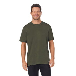 �N�h���h�b�Y ���f�B�[�X �A���_�[�E�F�A �i�C�g�E�F�A �N���[�l�b�N Men's Cuddl Duds Far-Infrared Enhance Crewneck Pajama Top Olive �I���[�u